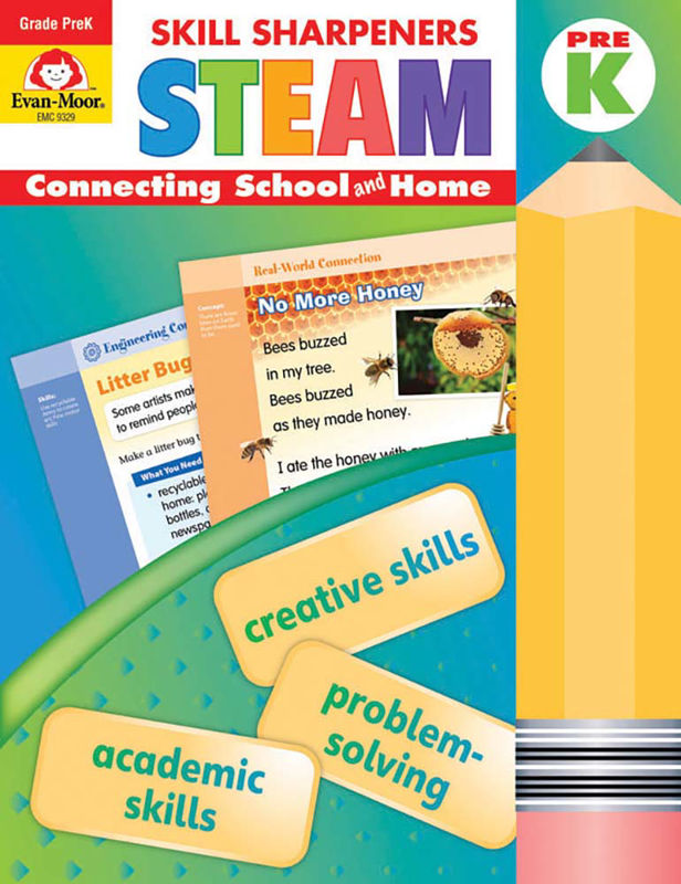 >Evan-Moor Grade PreK Skill Sharpeners: STEAM - Activity Book