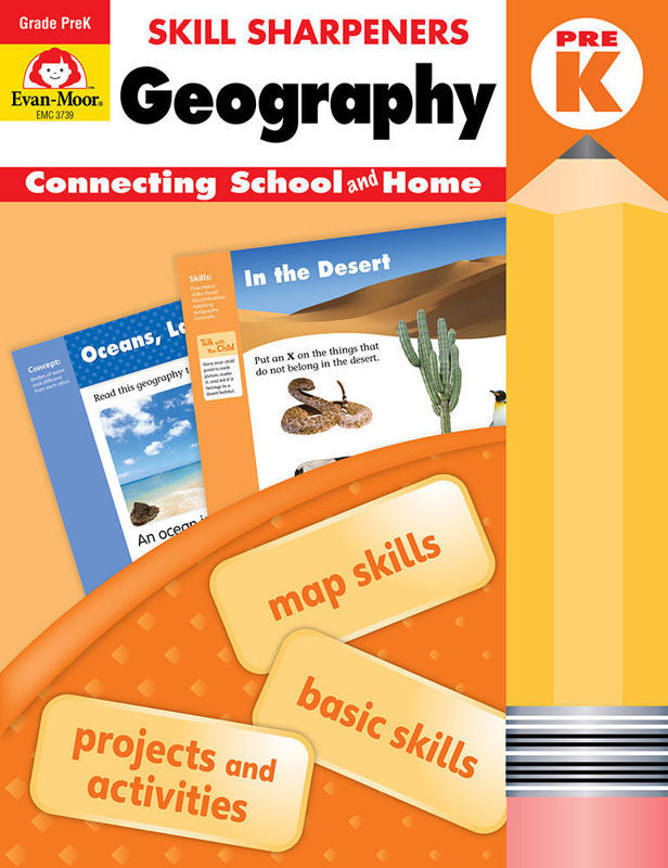 >Evan-Moor Grade PreK Skill Sharpeners Geography