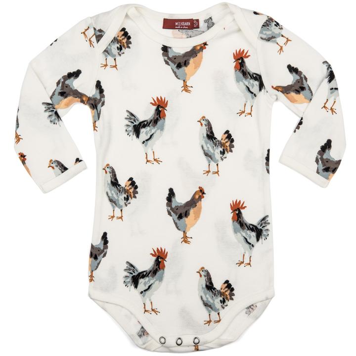 Milkbarn 33099 Baby Chicken Organic Cotton Long Sleeve One Piece