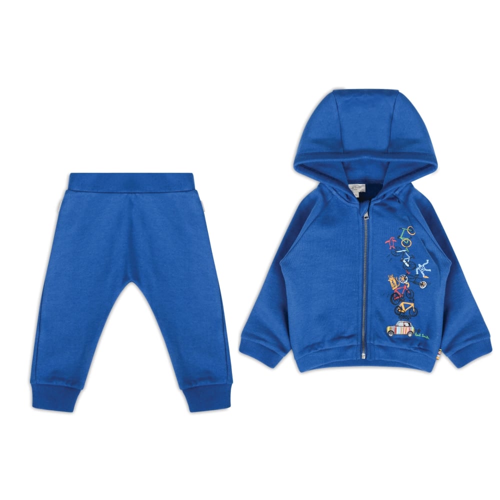 Paul Smith Junior Kids Boys "Zebra" Car with Bikes Hoodie+Pants Set