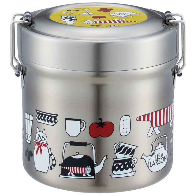 >Skater Stainless Antibacterial Thermal Lunch Box 600ml - Mikey Cat