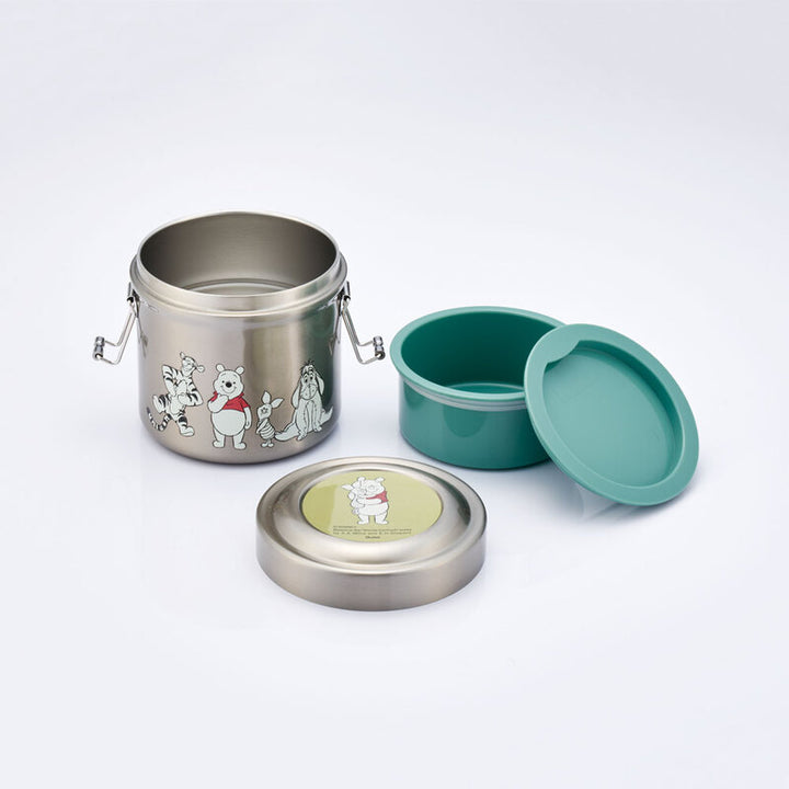 >Skater Stainless Antibacterial Thermal Lunch Box 600ml - Pooh+Tiger