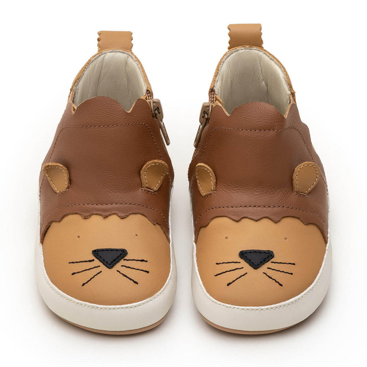 Tip Toey Joey Kids LION Sneakers - Hay / Burning Wood