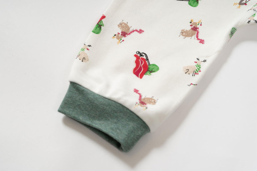 Nest Designs Kids/Baby Organic Cotton Long Sleeve Footless Sleeper - Sleigh All Day (Holiday)