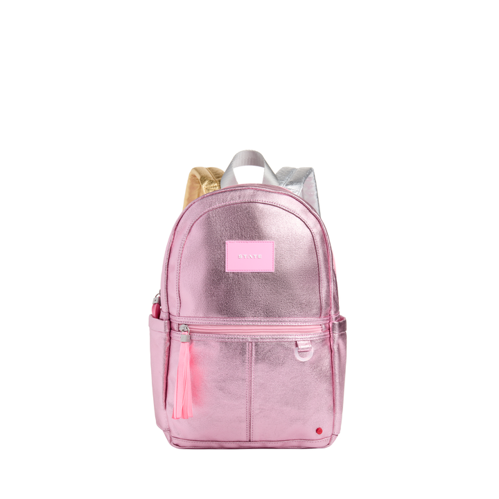 >State Bags Kane Kids Mini Backpack in Pink/Silver
