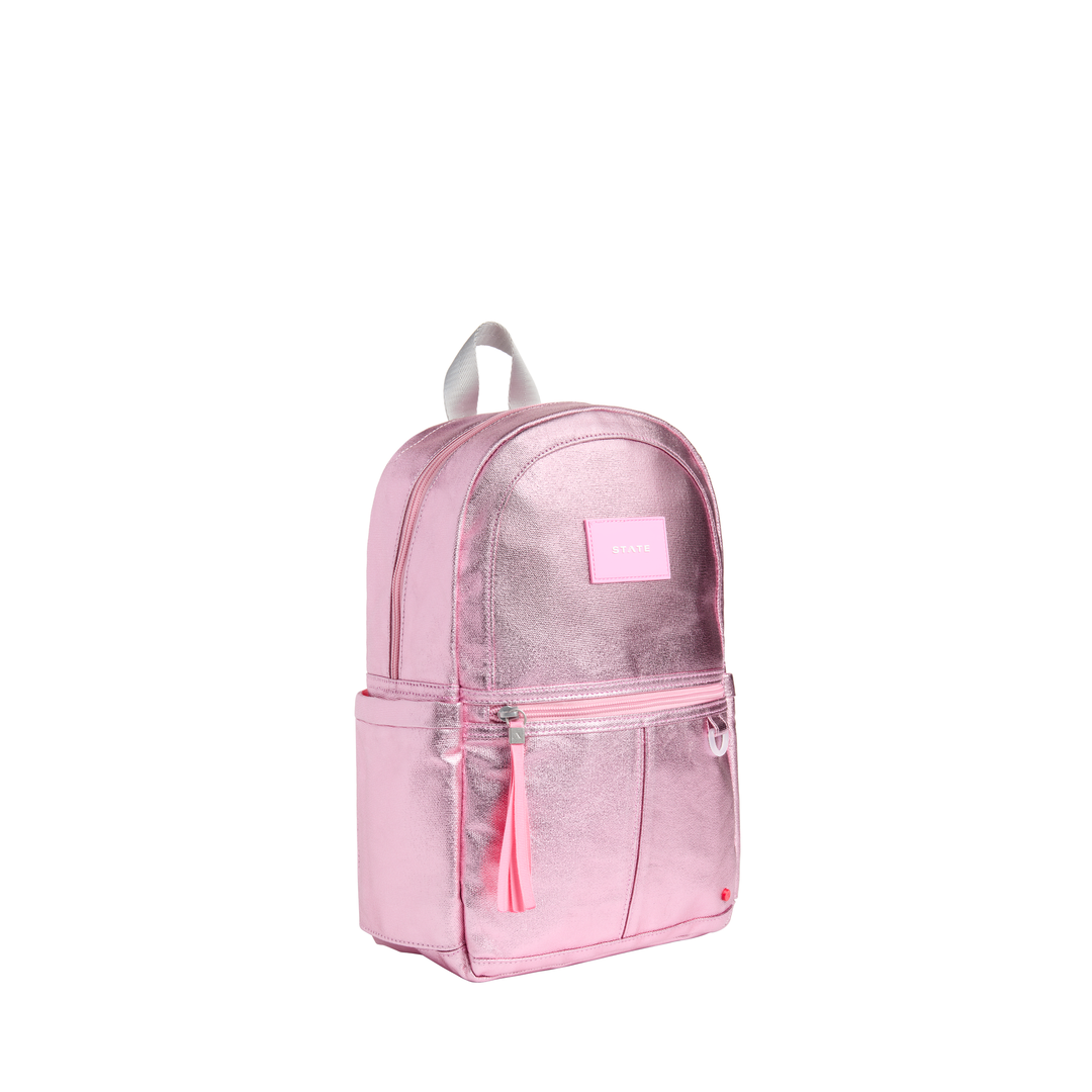 >State Bags Kane Kids Mini Backpack in Pink/Silver