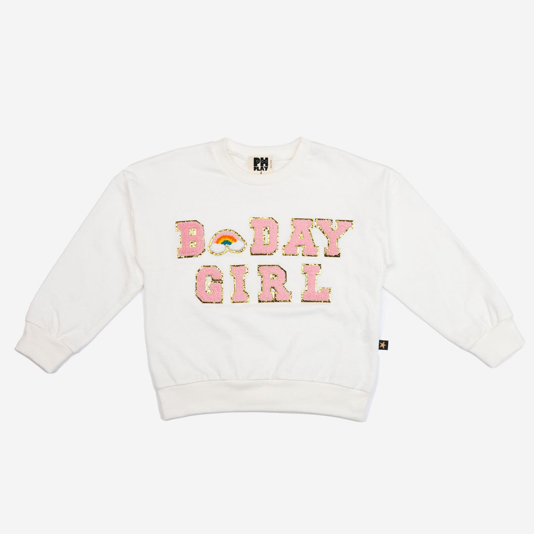 >Petite Hailey Girl Bday Sweatshirts - White