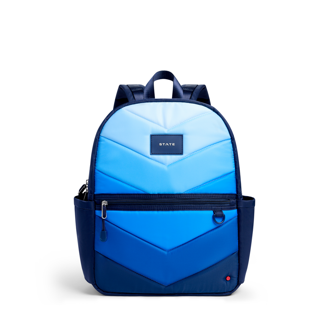 >State Bags Kane Kids Double Pocket Backpack - Blue Chevron