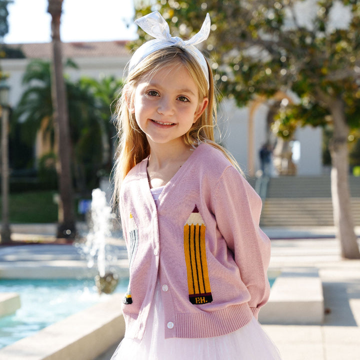>Petite Hailey Kids Pencil Knit Cardigan - Pink