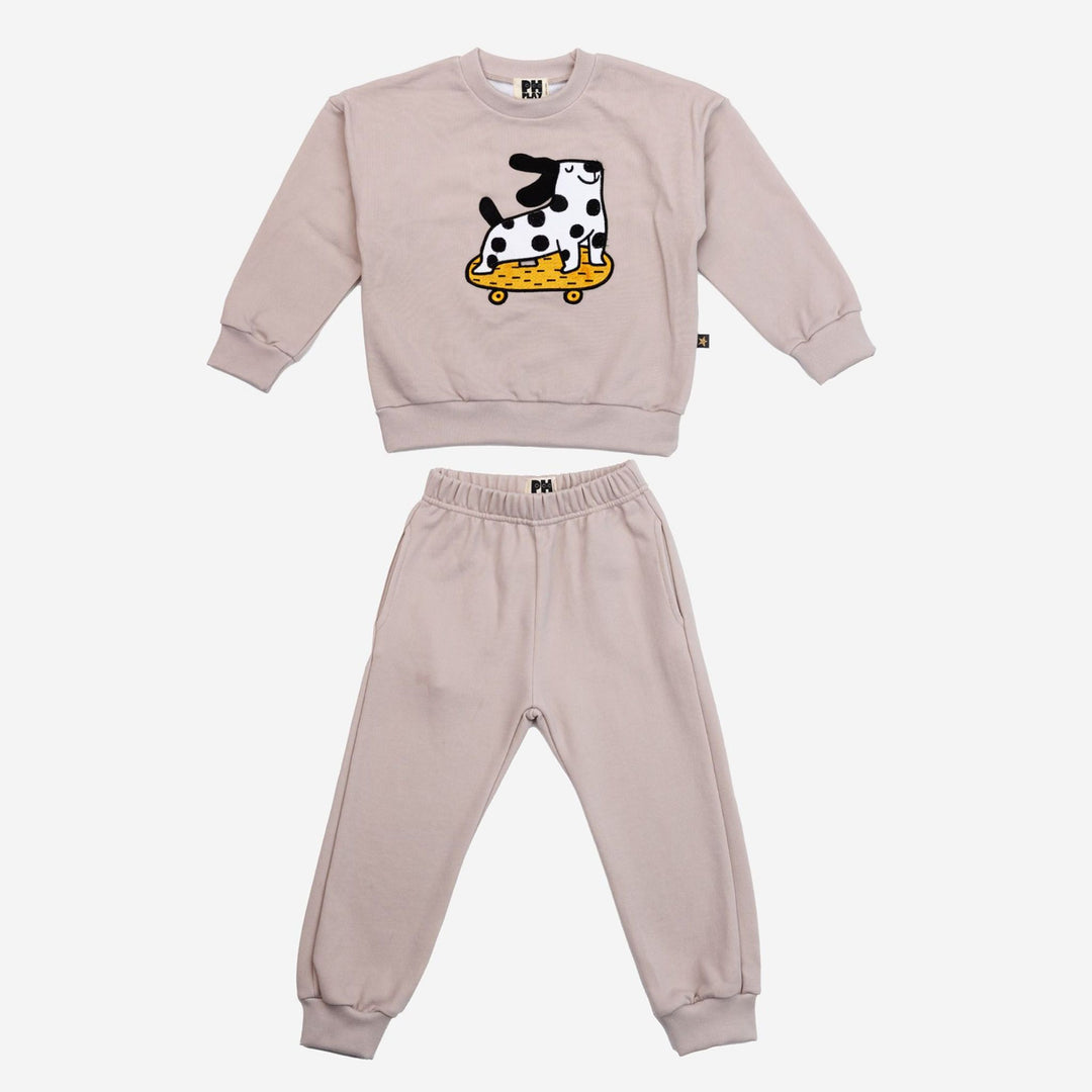 >Petite Hailey Kids Winston Dog Sweatshirts Set - Beige