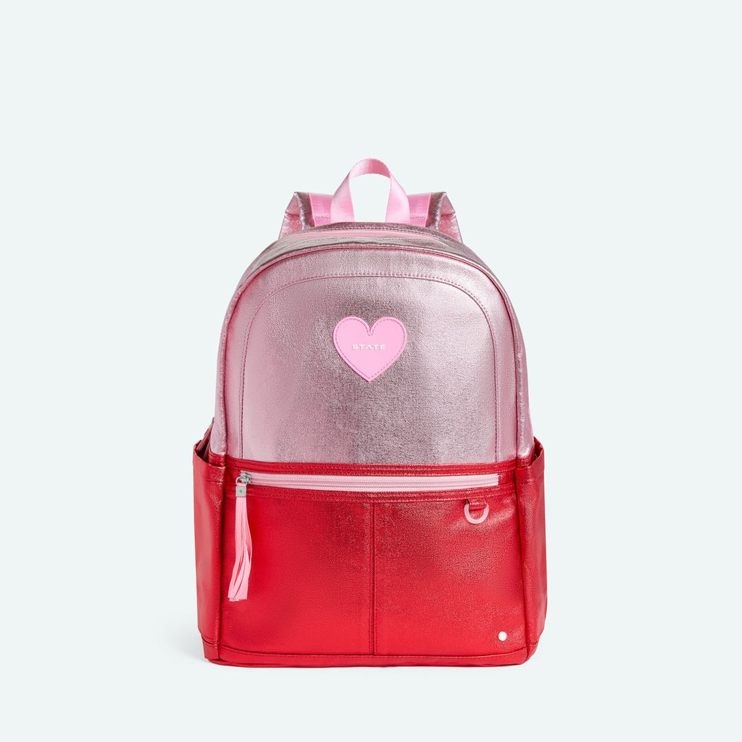 >State Bags Kane Kids Double Pocket Backpack - PINK / RED COLORBLOCK