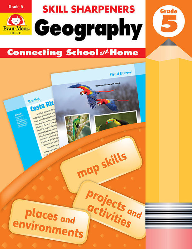Evan-Moor Skill Sharpeners Geography, Grade 5 - Activity Book