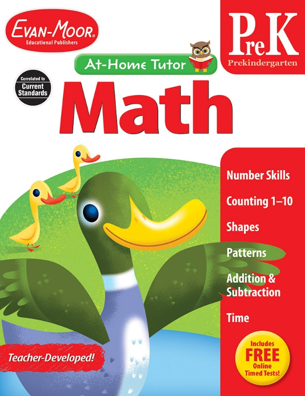 >Evan-Moor Grade  PreK At-Home Tutor Math