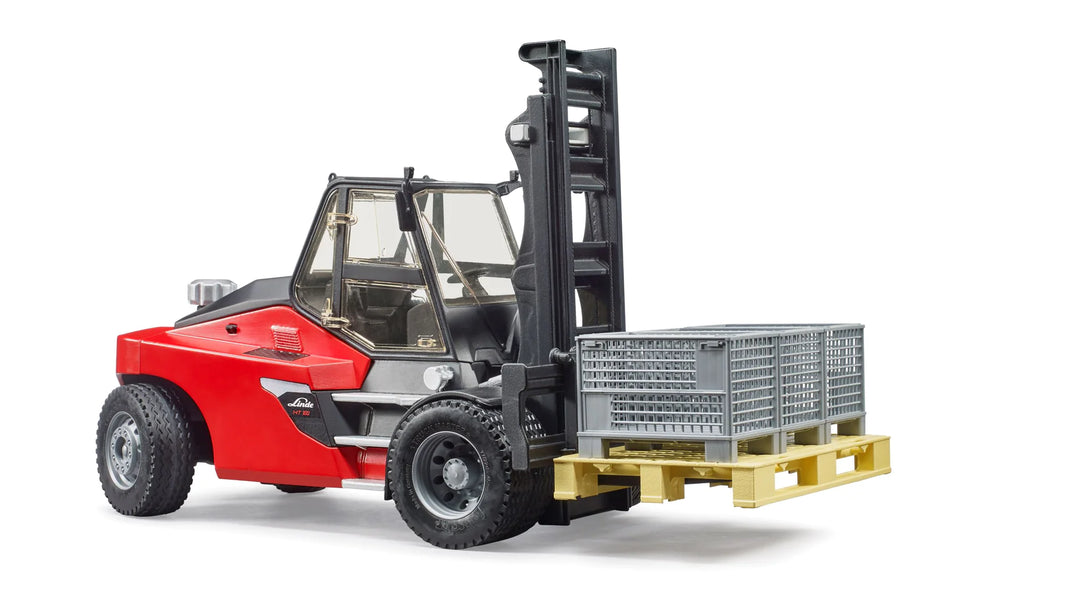 >Bruder 02513 Linde HT160 Forklift w/ Pallet and 3 Pallet Cages 16.9 x 7.1 x 9.9 inch