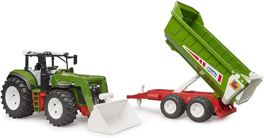 >Bruder 03452 Roadmax Tractor with Front Loader and Tipping Trailer