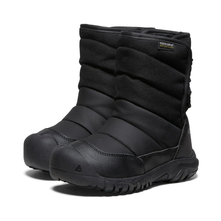 >KEEN Kids Puffrider Waterproof Winter Boot - BLACK/STEEL GREY