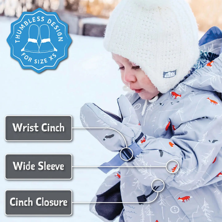 >Jan & Jul Kids Toasty-Dry Waterproof Snow Mitten - Grey Construction