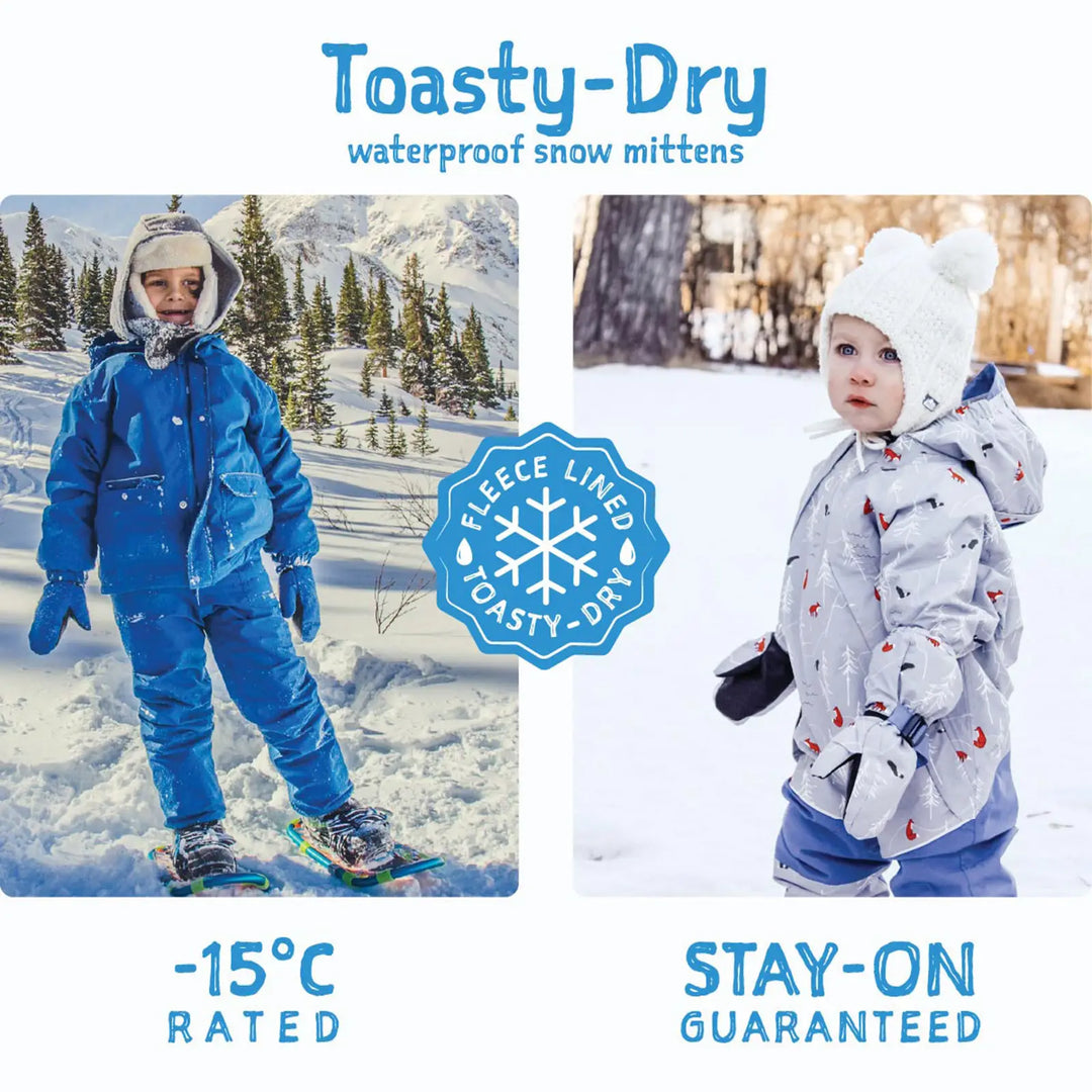 >Jan & Jul Kids Toasty-Dry Waterproof Snow Mitten - Grey Construction