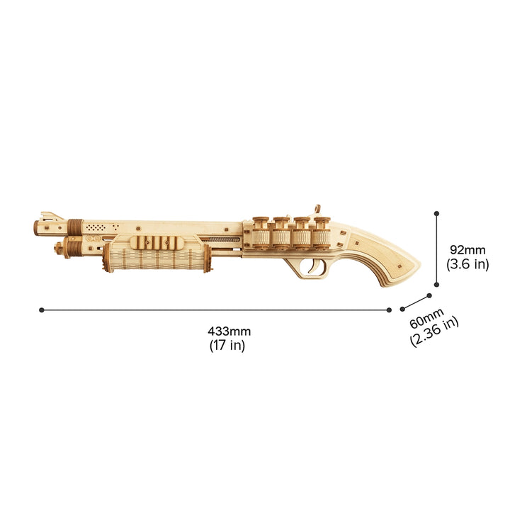 >Hands Craft DIY 3D Puzzle Terminator M870 Rubber Band Gun