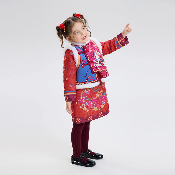 >Nian 年衣 锦绣前程马褂套装 - 年衣红