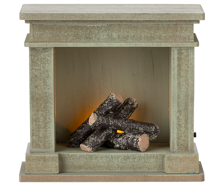 Maileg Fireplace, Miniature - Dusty Green