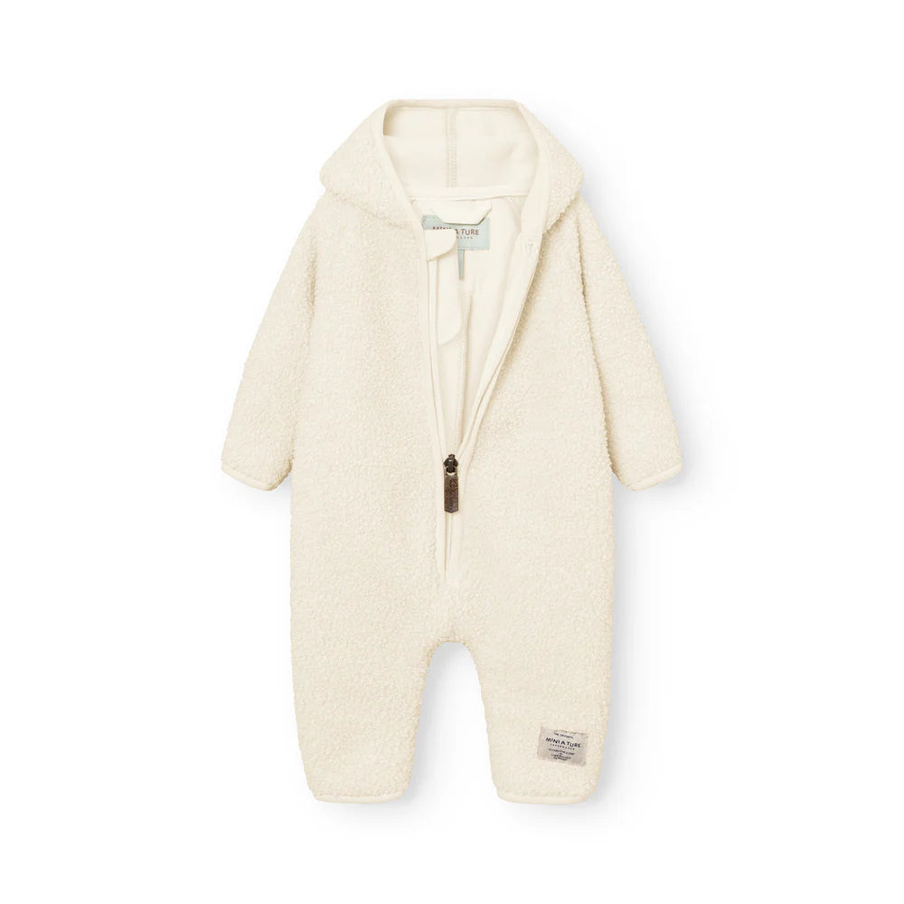 MINI A TURE Baby MATADEL Teddyfleece Jumpsuit - Angora Cream