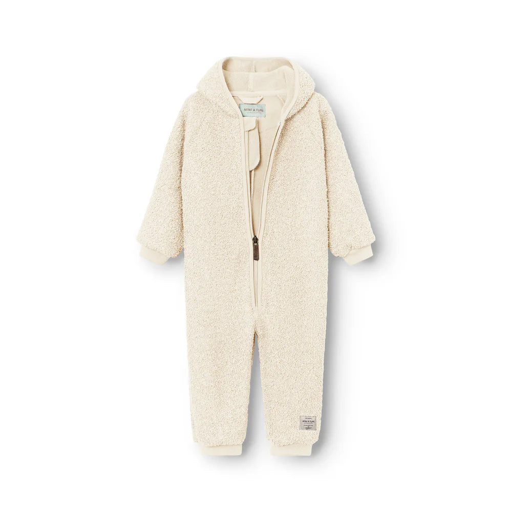 MINI A TURE Baby MATADEL Teddyfleece Jumpsuit - Angora Cream