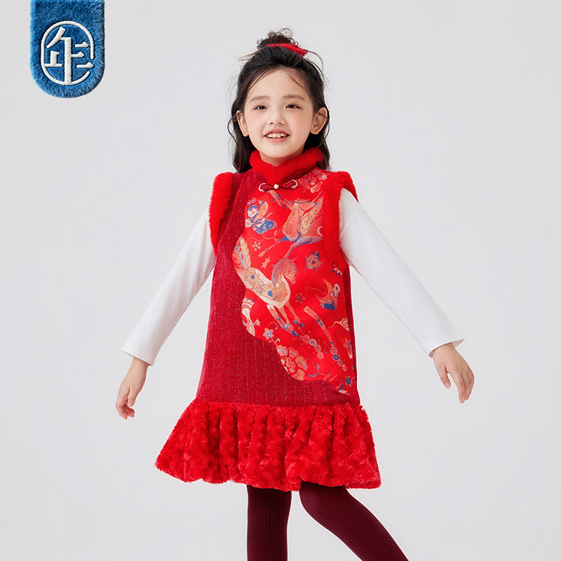 >Nian 年衣 天马行空连衣裙 - 年衣红