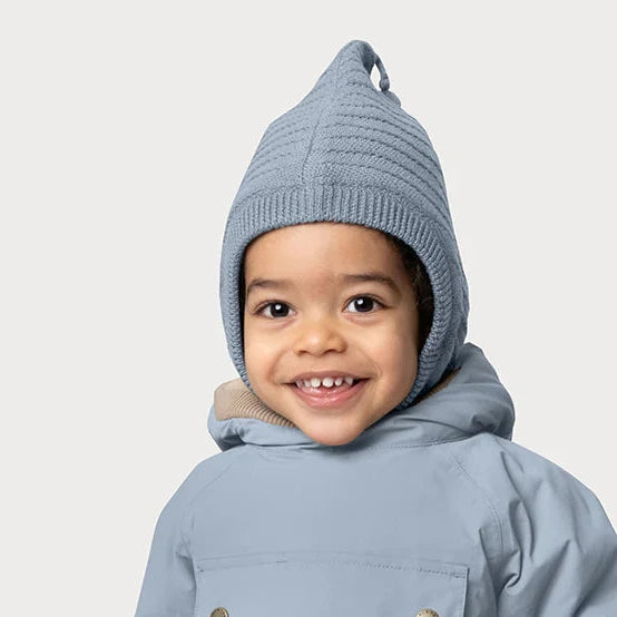 MINI A TURE Baby MATJUEL Wool Fleece Hood - Citadel Blue