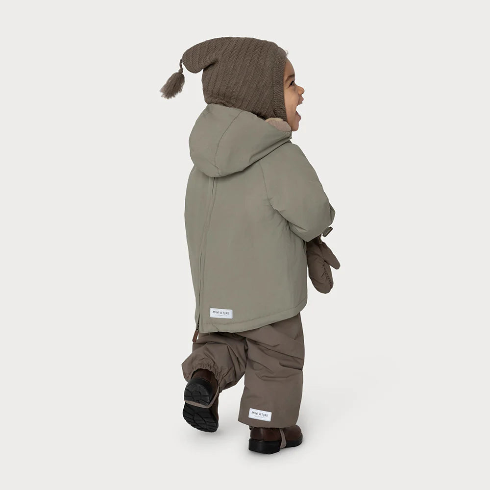 MINI A TURE Baby MATJUEL Wool Fleece Hood - Savannah Tan