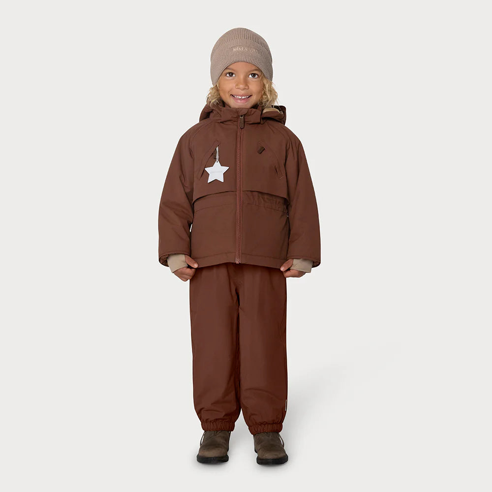 MINI A TURE Kids MATALGEANA Fleece Lined Winter Jacket - Rootbeer Brown