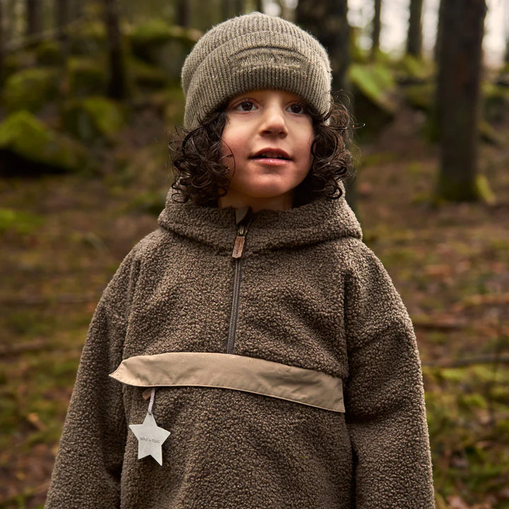 MINI A TURE Kids MATARMAN Sherpa Anorak Jacket - Morel Grey