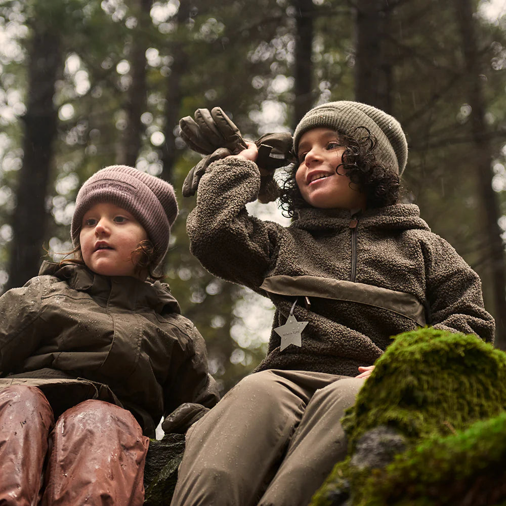 MINI A TURE Kids MATARMAN Sherpa Anorak Jacket - Morel Grey