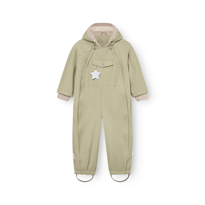 MINI A TURE Baby MATWISTO Fleece Lined Spring Coverall - Elm Green