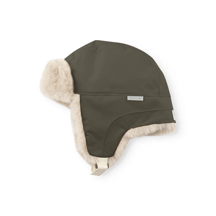 MINI A TURE Kids MATCRISTER Teddy Lined Winter Hood - Tarmac Green