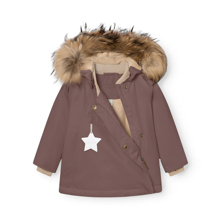 MINI A TURE Kids WANG Winter Jacket w/ Fur Hat - Peppercorn Plum
