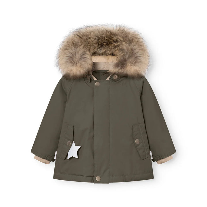MINI A TURE Kids WANG Winter Jacket w/ Fur Hat - Olive Night