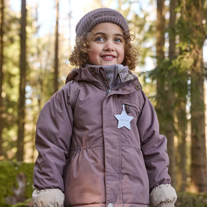 MINI A TURE Kids MATBRIDDINE Fleece Lined Winter Jacket - Peppercorn Plum