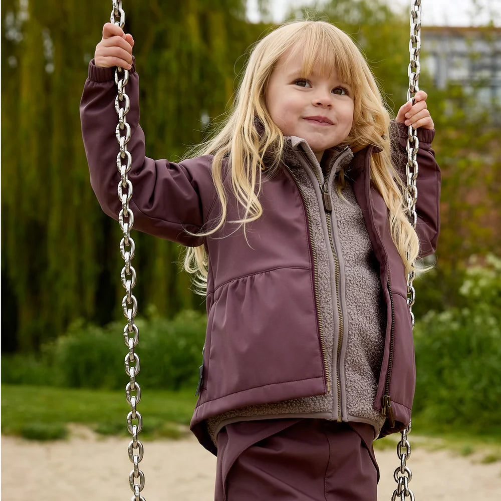 MINI A TURE Kids MATBRIDDI+MATAIANO Softshell Jacket+Pants Set - Huckleberry Plum