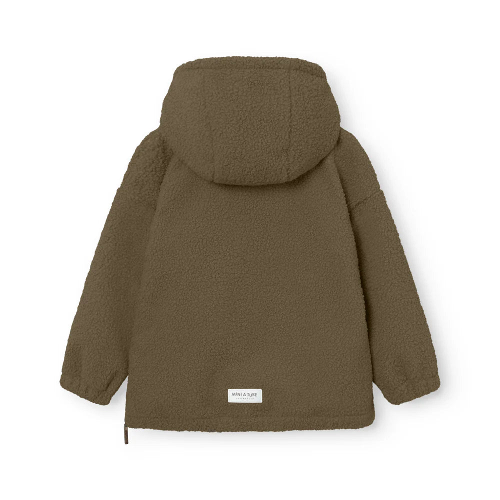 MINI A TURE Kids MATARMAN Sherpa Anorak Jacket - Capers Green