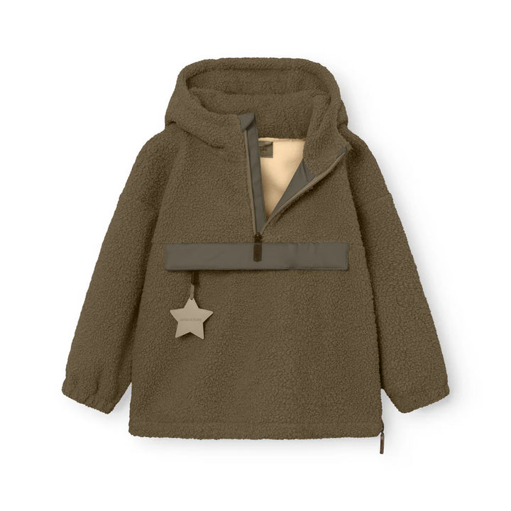 MINI A TURE Kids MATARMAN Sherpa Anorak Jacket - Capers Green