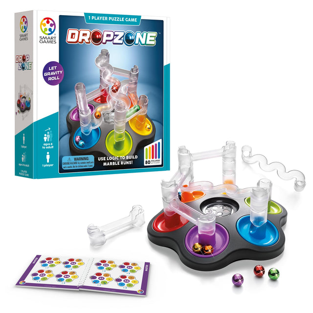 SMART Games Drop Zone Marble Run Logic Game (80 Challenges) Age 8Y+