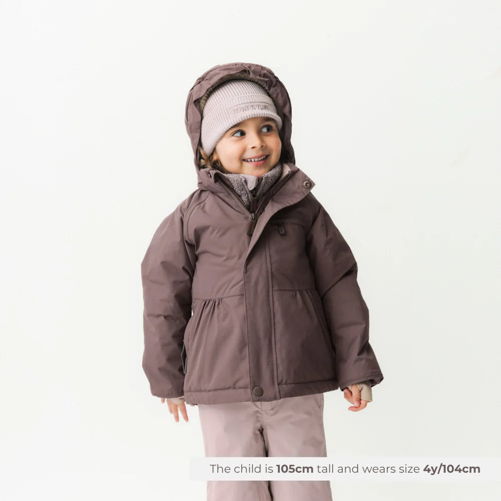 MINI A TURE Kids MATBRIDDINE Fleece Lined Winter Jacket - Peppercorn Plum