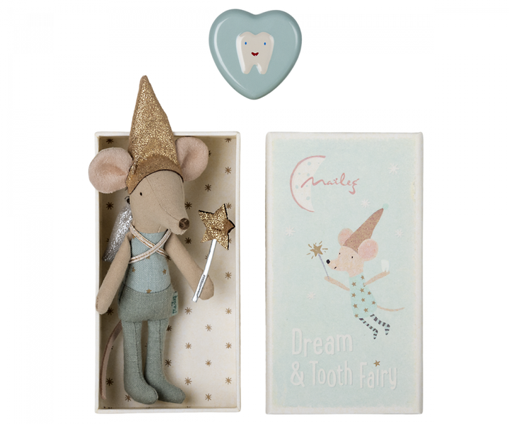 Maileg Tooth Fairy Mouse in Matchbox - Blue