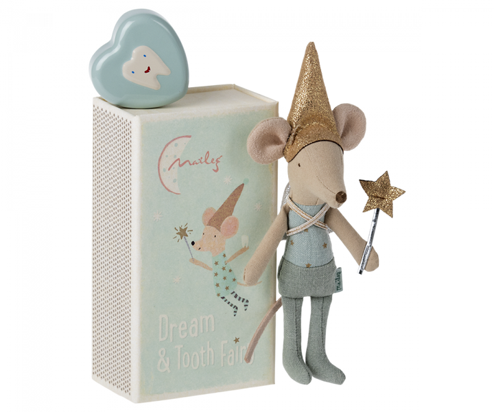 Maileg Tooth Fairy Mouse in Matchbox - Blue