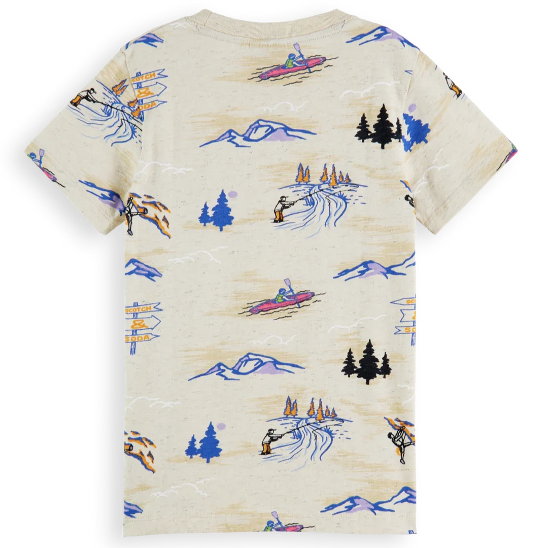 SCOTCH & SODA Kids Relaxed-Fit Organic Cotton Printed T-Shirt - 4Y/6Y