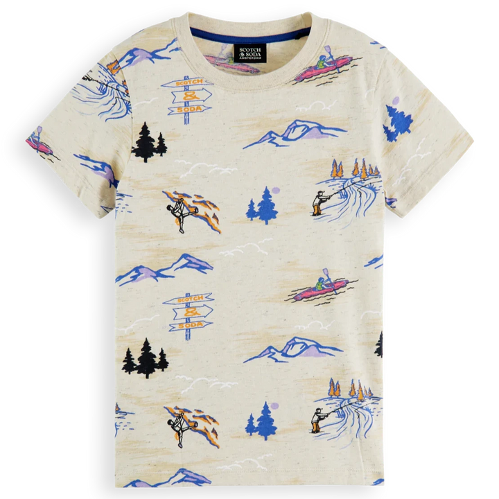 SCOTCH & SODA Kids Relaxed-Fit Organic Cotton Printed T-Shirt - 4Y/6Y