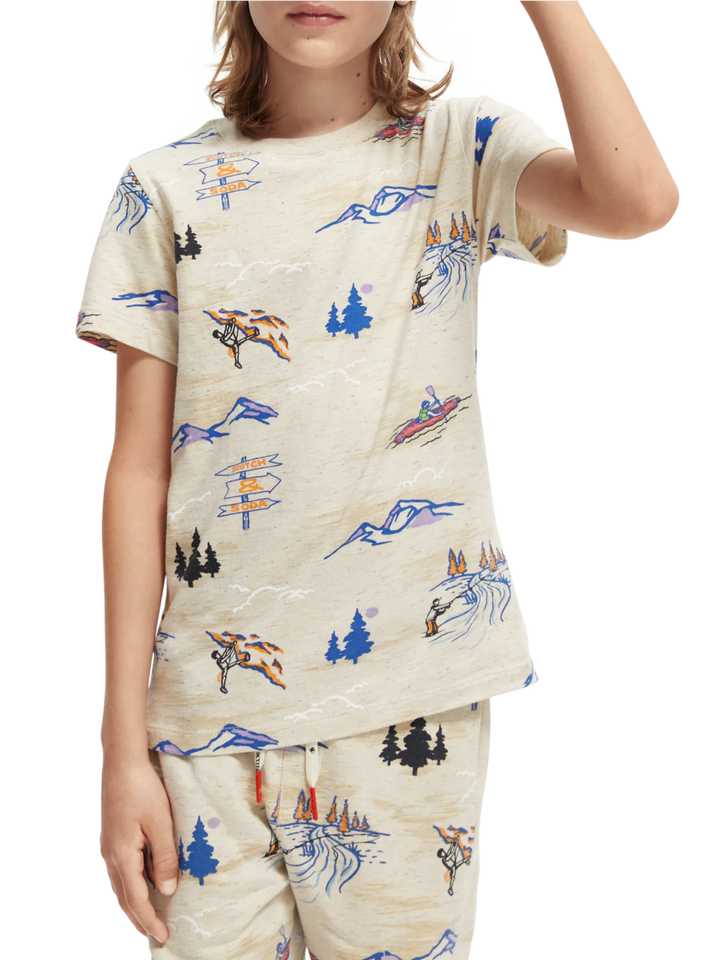 SCOTCH & SODA Kids Relaxed-Fit Organic Cotton Printed T-Shirt - 4Y/6Y