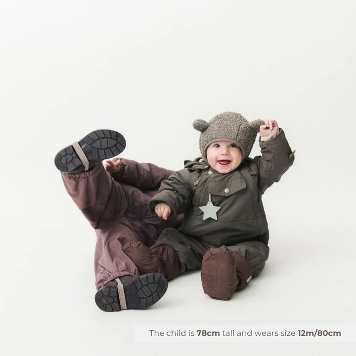 MINI A TURE Baby MATWALENTY+MATWINN Winter Snow Pants with Outdoor Socks - Savannah Tan