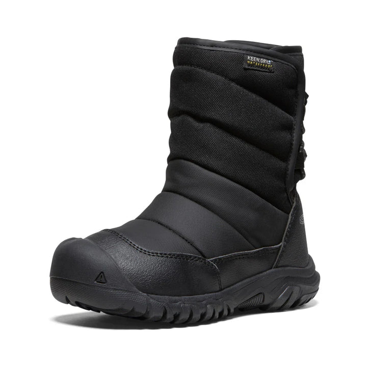>KEEN Kids Puffrider Waterproof Winter Boot - BLACK/STEEL GREY